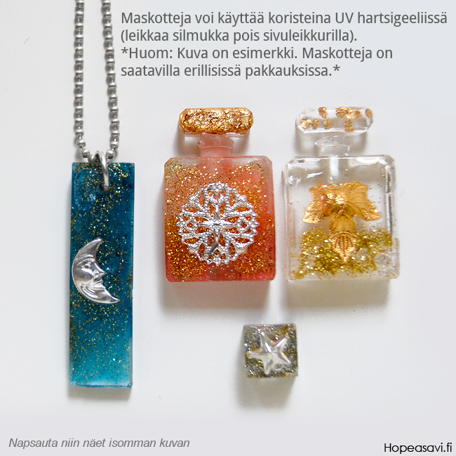 Maskotti, hopeoitua messinki, Lehti, 12X6mm, 10kpl