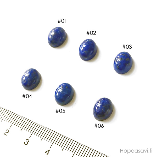Lapis, kapussi, soikea 10x8mm, paksuus noin 4.7mm, kuvassa #02, uniikki kivi