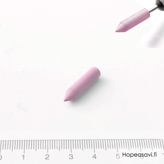 Kiillotuslaikka kaikille metalleille, hohkakivipitoinen silikoni, superhieno, pinkki 1200, kyn�m�inen kiillotusk�rki, 5x16mm, 1 kpl (ilman ruuvikierrevartta)