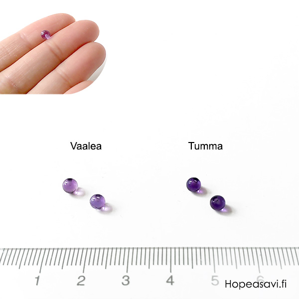 Ametisti, helmi, purppura, vaalea, puolivliinporattu, 4mm, 1kpl