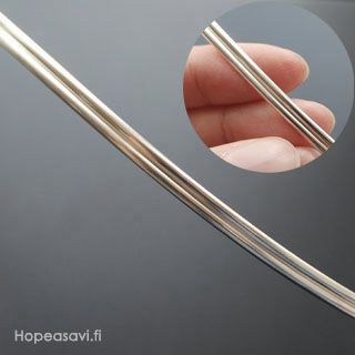 Hopealanka 925, *Tuplapuolipy�re�*, LxP noin 4.4 x 0.85mm, 10cm (+/-2%) *Uutuus*