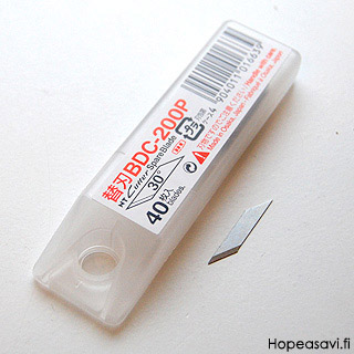 Kynmallisen leikkausveitsen "Precision Work", vaihtoteri 30 asteen kulma, 10 kpl