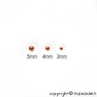 Helmi, kupari, py�re�, saumaton malli, 4mm, reik� 1.04 mm, noin 25 kpl