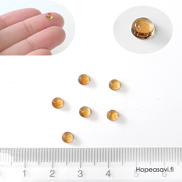  *Uutuus* Sitriini, py�r�hiottu kapussi, ympyr� 4mm, tasainen tausta, AAA-laatu, kullan keltainen, hunajainen s�vy, 1 kpl 