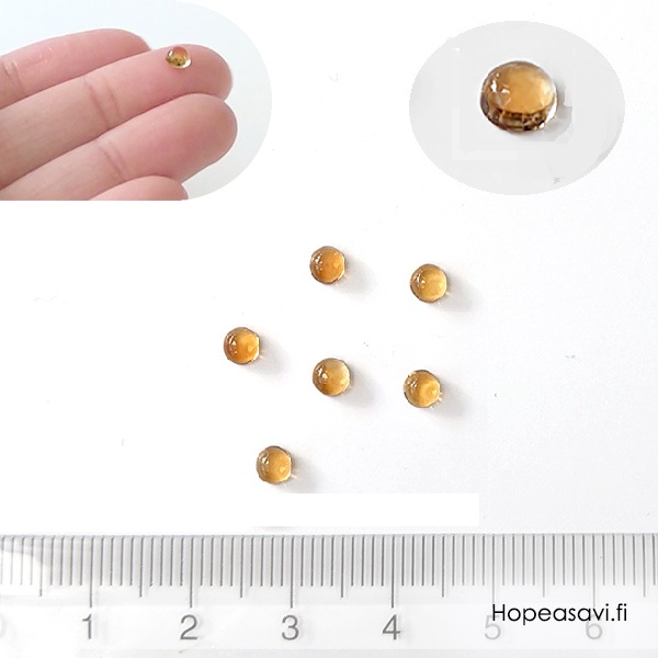 Sitriini, py�r�hiottu kapussi, py�re� 3mm, tasainen tausta, AAA-laatu, kullan keltainen, hunajainen s�vy, 1 kpl