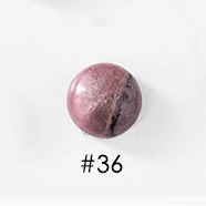 Rodoniitti, py�r�hiottu kapussi, ympyr� 8mm, tasainen tausta, uniikki kivi, kuvassa #36, 1 kpl