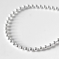 Hopeaketju, pieni� pallohelmi� (2.0mm), sterling hopea 925, jousilukko, pituus 50cm