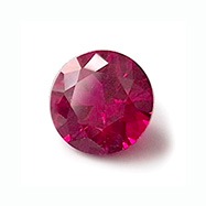 Synteettinen Rubiini, tumma pinkki, py�re�, 10mm, 1kpl (Polttoa ei testattu)
