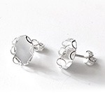   *Er�* Korvatappi ja vastaosa, hopea 925, 10x8mm paikka koristeelle, Filigraanireuna, 1 pari (2kpl) ja vastaosat