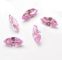 Kuutiollinen Zirkonia, Pinkki (pink), markiisi (navette) 8x4mm, 1kpl