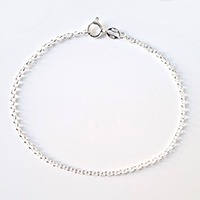   *Uutuus* Ranneketju, hopea 925, papuketju, py�re�t lenkit, pituus 18 cm, vieterilukko